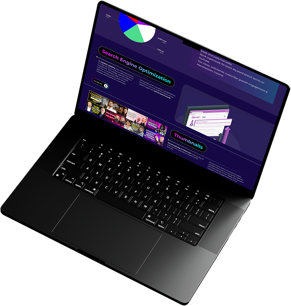 Laptop and website on the screen